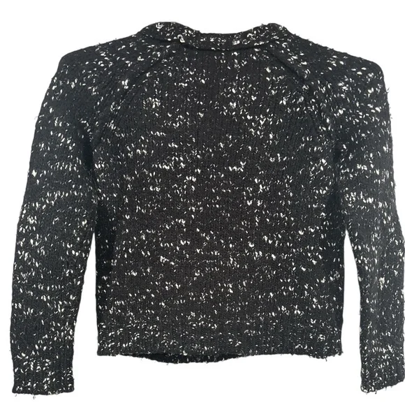 Wallace by J Crew Chic Black and White Women's wool Crew Neck Sweater - Picture 3 of 7